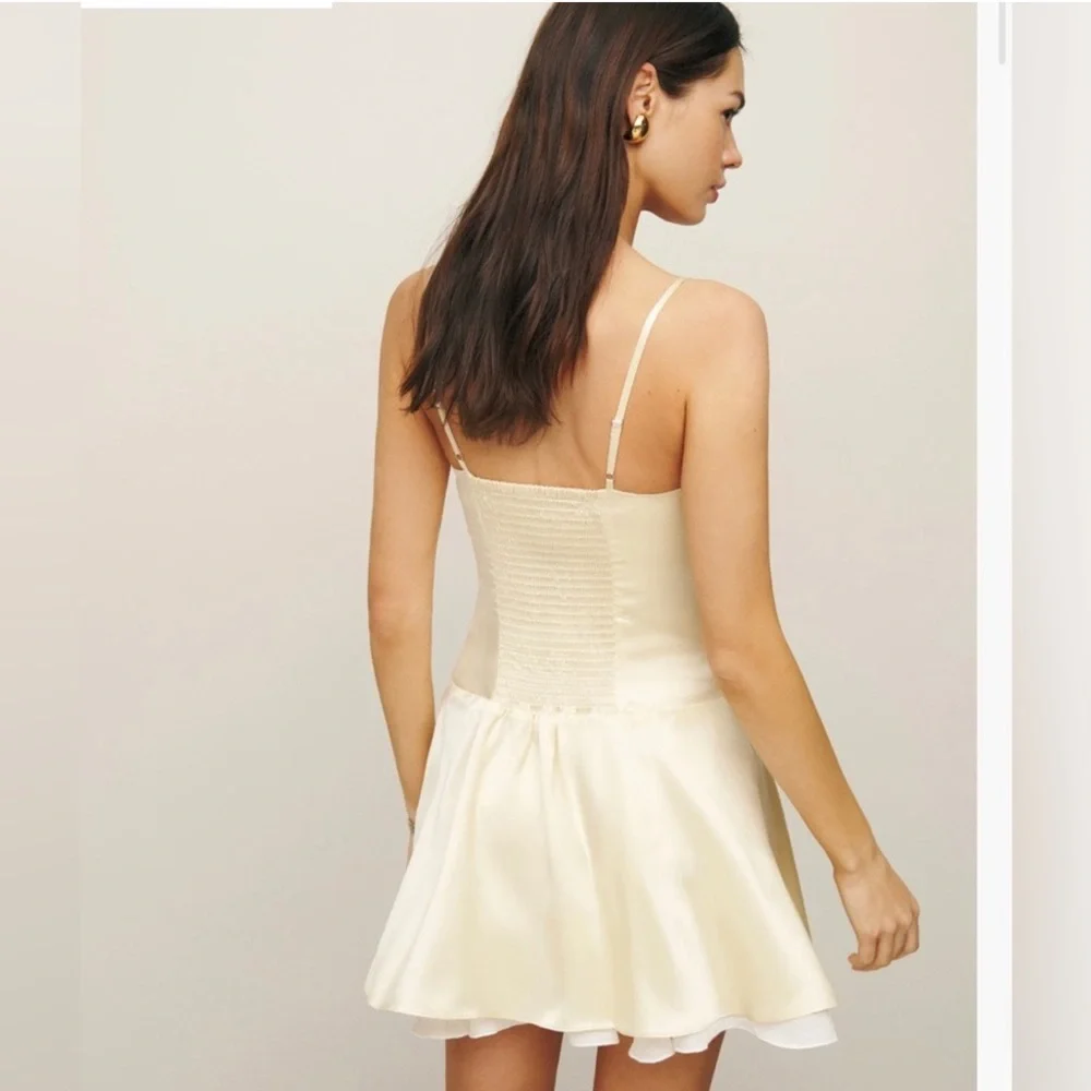 Reformation Cream Mini Dress - Picture 2 of 8